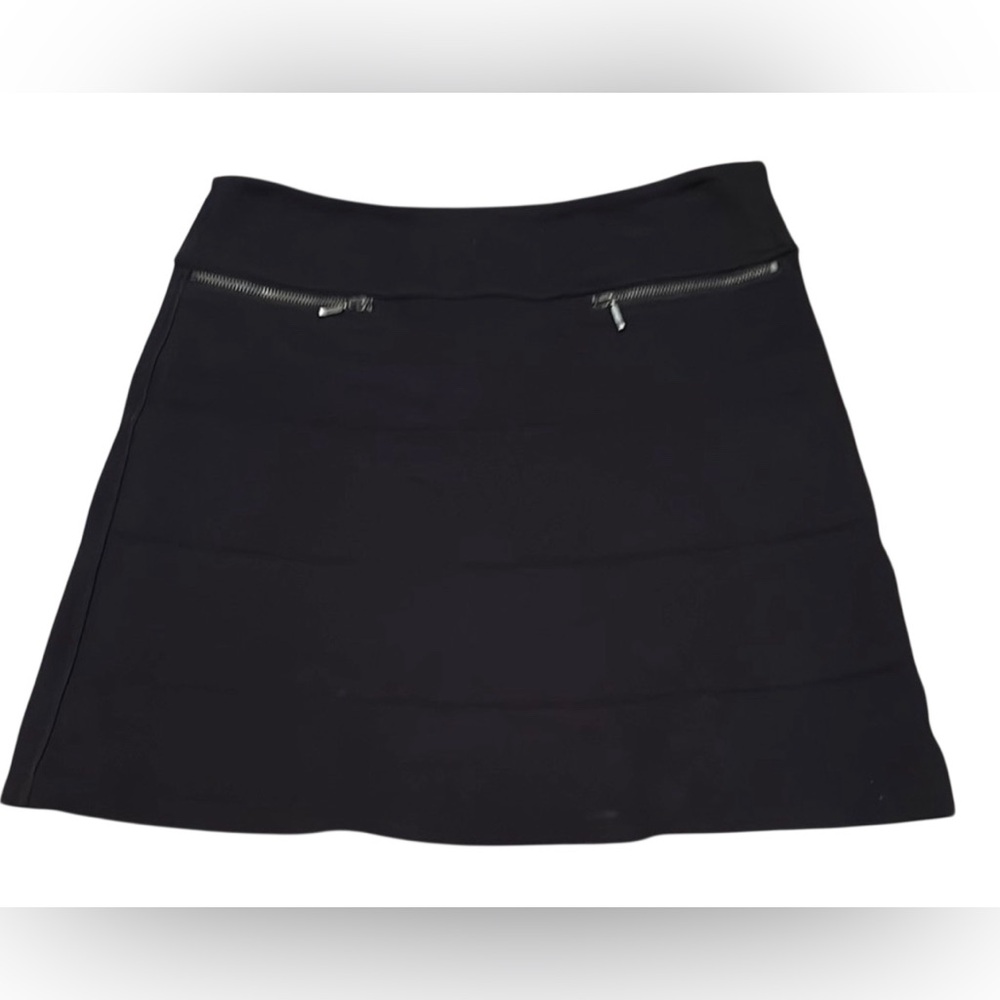 Athleta Black Mini Skirt with Zipper Accents Strata Women’s A Line sz. S